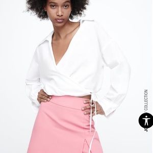 Zara pink slit skort - NWT
